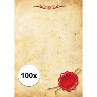 100x perkament briefpapier