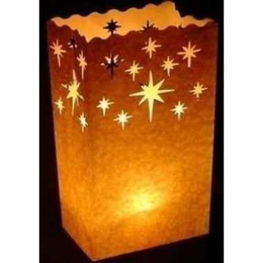 10x candle bag set kristalster 26 cm