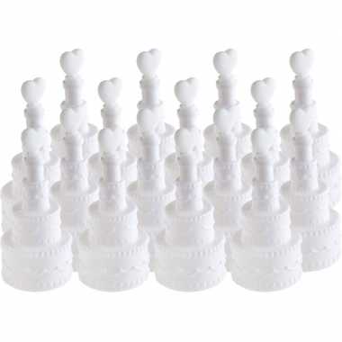 20x bruiloft bellenblaas taart met hart 3 x 7,5 cm