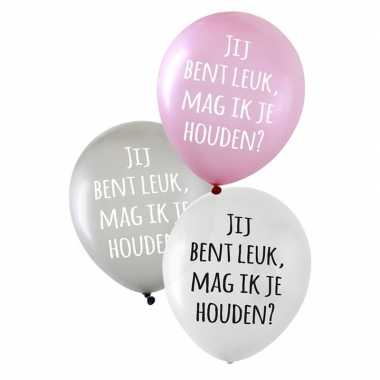 30x stuks valentijn ballonnen jij bent leuk, mag ik je houden?