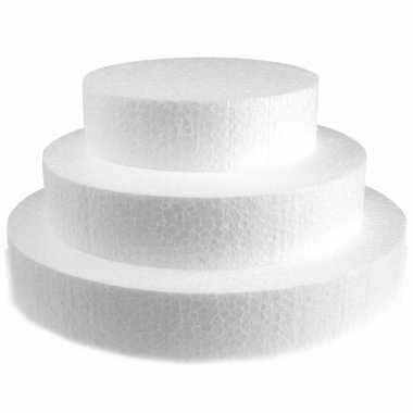 3x piepschuim schijven van 20/25/30 cm breed en 4 cm dik