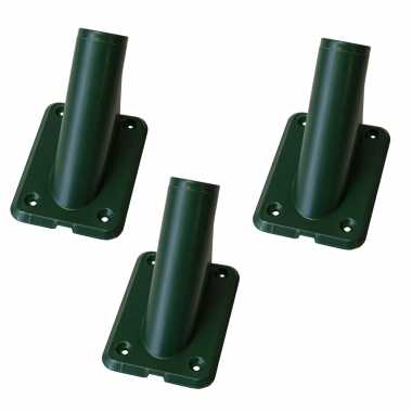 3x stuks vlaggenstokhouders / vlaggenhouders groen voor vlaggen tot 32 mm