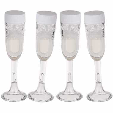60x stuks bellenblaas champagne bruiloft glas