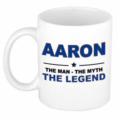 Aaron the man, the myth the legend cadeau koffie mok / thee beker 300