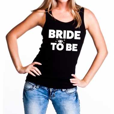 Bride to be tekst tanktop / mouwloos shirt zwart dames