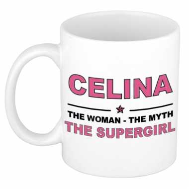 Celina the woman, the myth the supergirl cadeau koffie mok / thee beker 300 ml