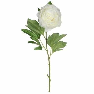 Creme witte pioenroos/rozen kunstbloemen 76 cm