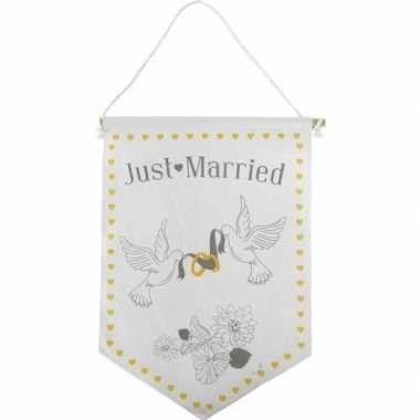 Decoratie vlaggetje/vaantje just married