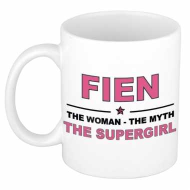 Fien the woman, the myth the supergirl cadeau koffie mok / thee beker 300 ml