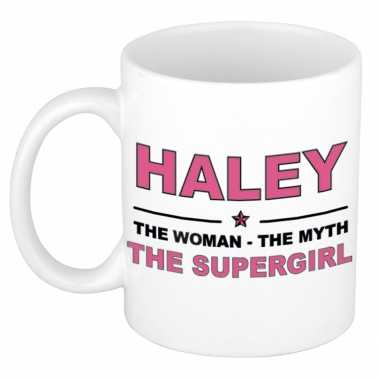 Haley the woman, the myth the supergirl cadeau koffie mok / thee beker 300 ml