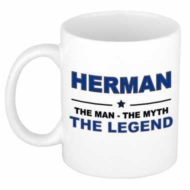 Herman the man, the myth the legend cadeau koffie mok / thee beker 300 ml