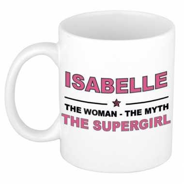 Isabelle the woman, the myth the supergirl cadeau koffie mok / thee beker 300 ml