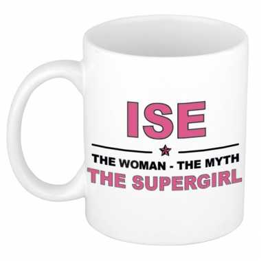 Ise the woman, the myth the supergirl cadeau koffie mok / thee beker 300 ml