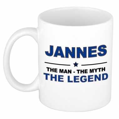 Jannes the man, the myth the legend cadeau koffie mok / thee beker 300 ml