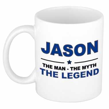 Jason the man, the myth the legend cadeau koffie mok / thee beker 300 ml