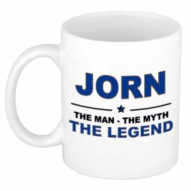 Jorn the man, the myth the legend cadeau koffie mok / thee beker 300 ml