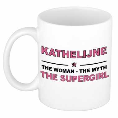 Kathelijne the woman, the myth the supergirl cadeau koffie mok / thee beker 300 ml