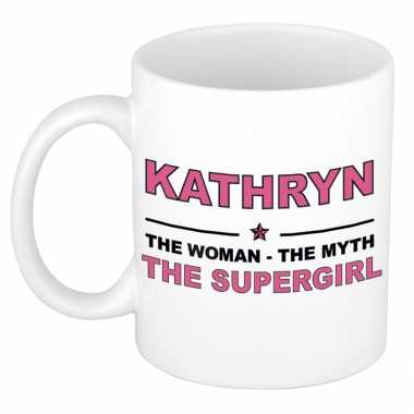 Kathryn the woman, the myth the supergirl cadeau koffie mok / thee beker 300 ml