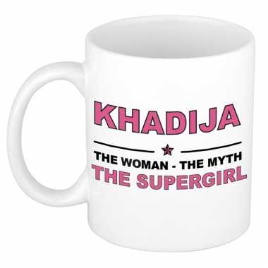 Khadija the woman, the myth the supergirl cadeau koffie mok / thee beker 300 ml