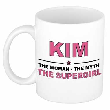 Kim the woman, the myth the supergirl cadeau koffie mok / thee beker 300 ml