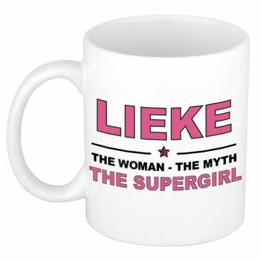Lieke the woman, the myth the supergirl cadeau koffie mok / thee beker 300 ml