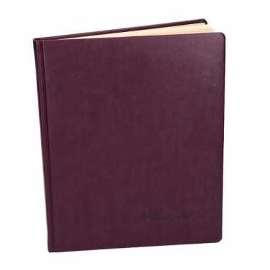 Luxe aubergine receptieboek 27 cm