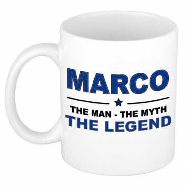 Marco the man, the myth the legend cadeau koffie mok / thee beker 300 ml