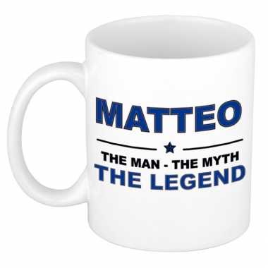 Matteo the man, the myth the legend cadeau koffie mok / thee beker 300 ml