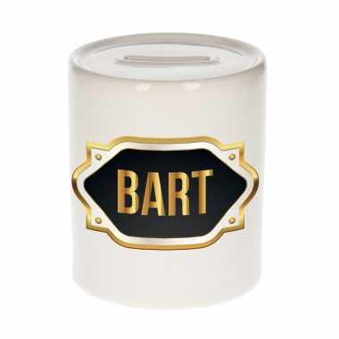 Naam cadeau spaarpot bart met gouden embleem