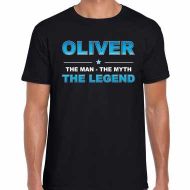 Naam cadeau t-shirt oliver - the legend zwart voor heren