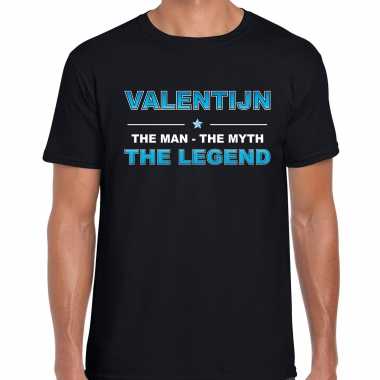 Naam cadeau t-shirt valentijn - the legend zwart voor heren