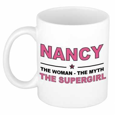 Nancy the woman, the myth the supergirl cadeau koffie mok / thee beker 300 ml
