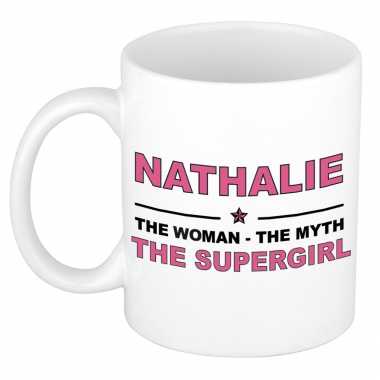 Nathalie the woman, the myth the supergirl cadeau koffie mok / thee beker 300 ml