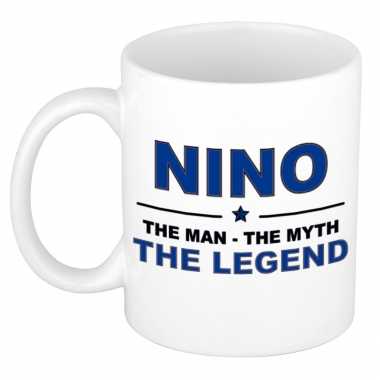 Nino the man, the myth the legend cadeau koffie mok / thee beker 300 ml
