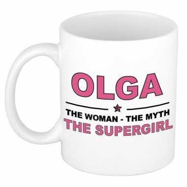 Olga the woman, the myth the supergirl cadeau koffie mok / thee beker 300 ml