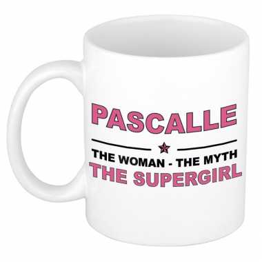 Pascalle the woman, the myth the supergirl cadeau koffie mok / thee beker 300 ml