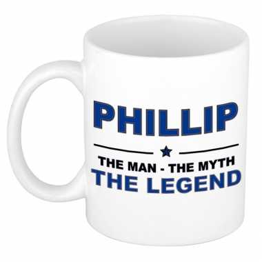 Phillip the man, the myth the legend cadeau koffie mok / thee beker 300 ml