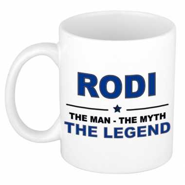 Rodi the man, the myth the legend cadeau koffie mok / thee beker 300 ml