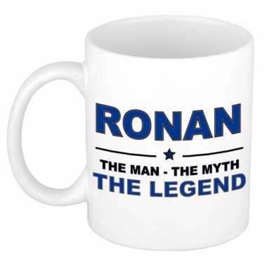 Ronan the man, the myth the legend cadeau koffie mok / thee beker 300 ml