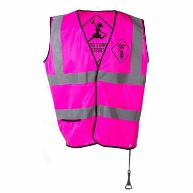 Roze veiligheidsvestje party girls voor dames