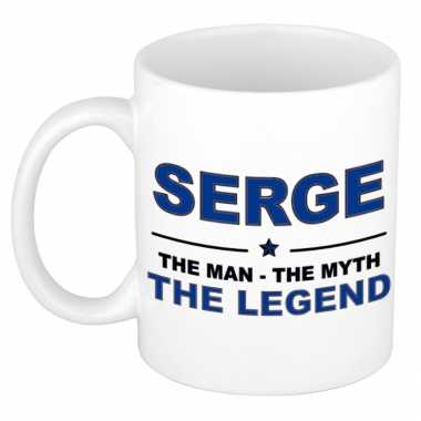 Serge the man, the myth the legend cadeau koffie mok / thee beker 300 ml