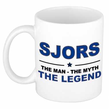 Sjors the man, the myth the legend cadeau koffie mok / thee beker 300 ml