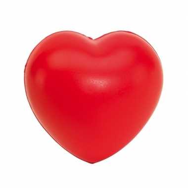 Stressballen rood hartjes vorm 8 x 7 cm