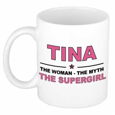 Tina the woman, the myth the supergirl cadeau koffie mok / thee beker 300 ml