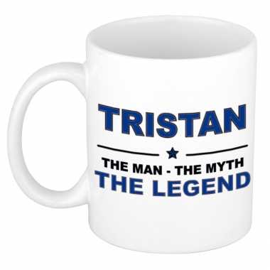 Tristan the man, the myth the legend cadeau koffie mok / thee beker 300 ml