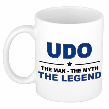 Udo the man, the myth the legend cadeau koffie mok / thee beker 300 ml