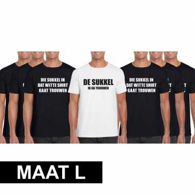 Vrijgezellenfeest heren t-shirt pakket de sukkel - maat l
