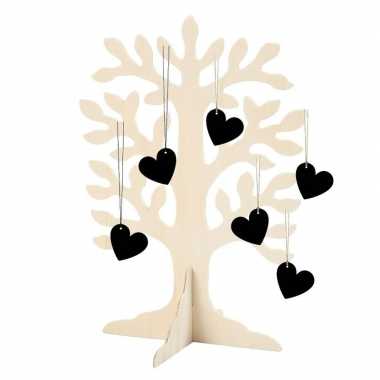 Wensboom voor het bruidspaar 30 cm inclusief 18x hartjes labels