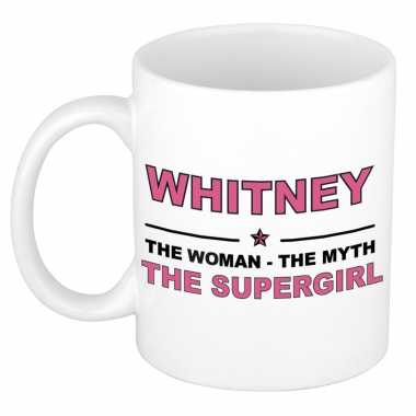 Whitney the woman, the myth the supergirl cadeau koffie mok / thee beker 300 ml