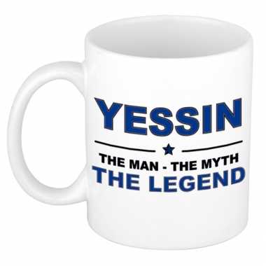 Yessin the man, the myth the legend cadeau koffie mok / thee beker 300 ml